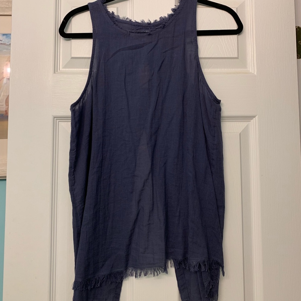 Semi open back tank top